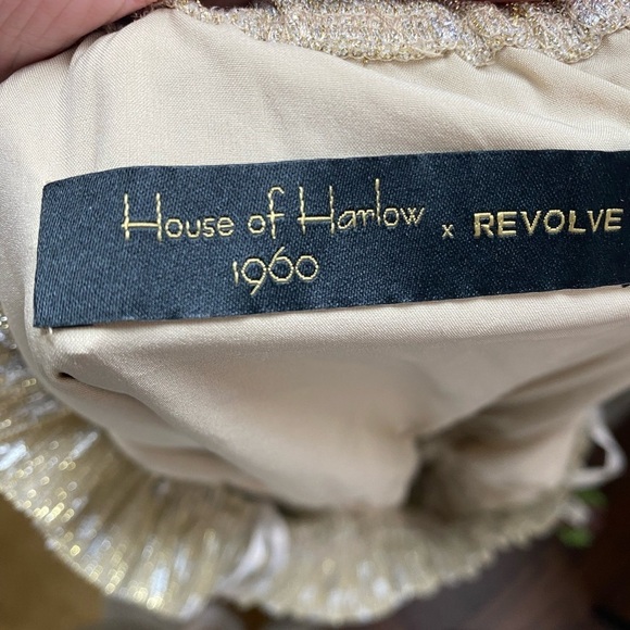 House of Harlow 1960 Revolve Star Gold Boho Babydoll Dress Y2K NWT - Picture 13 of 13